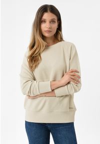 Volcano - Prążkowana, luźna bluza B-MINK. Okazja: na co dzień. Materiał: prążkowany. Długość rękawa: raglanowy rękaw. Wzór: prążki. Styl: casual #1