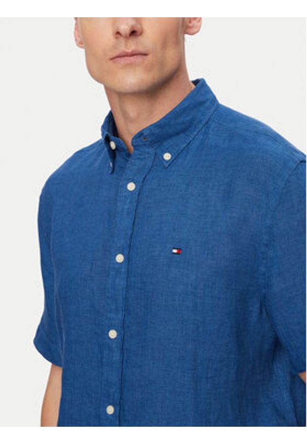 TOMMY HILFIGER - Tommy Hilfiger Koszula MW0MW41531 Niebieski Regular Fit. Kolor: niebieski. Materiał: len