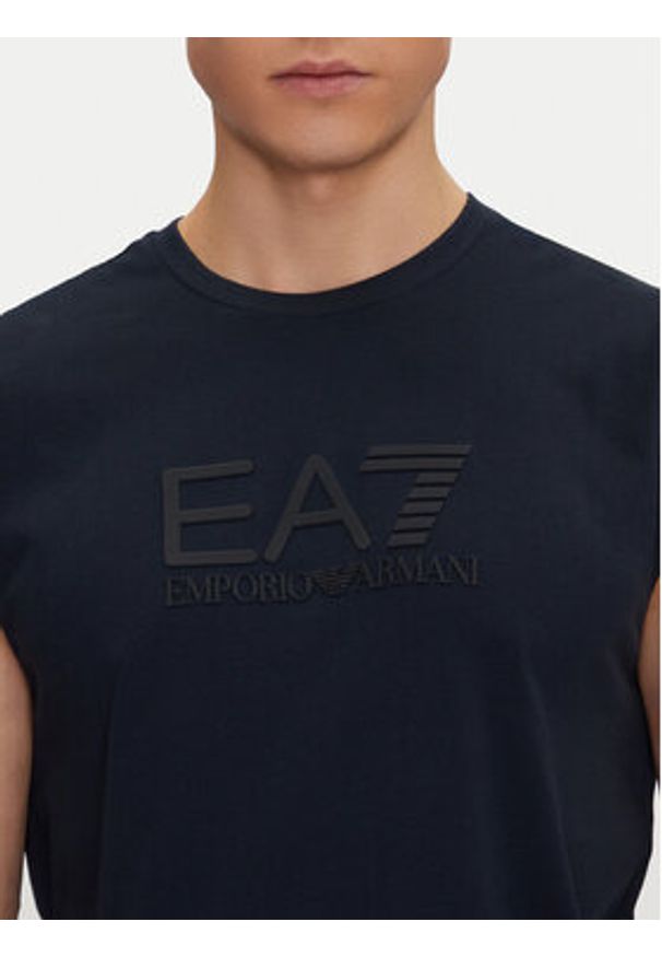 EA7 Emporio Armani Tank top 7M000223 AF10375 UB102 Granatowy Regular Fit. Kolor: niebieski. Materiał: bawełna
