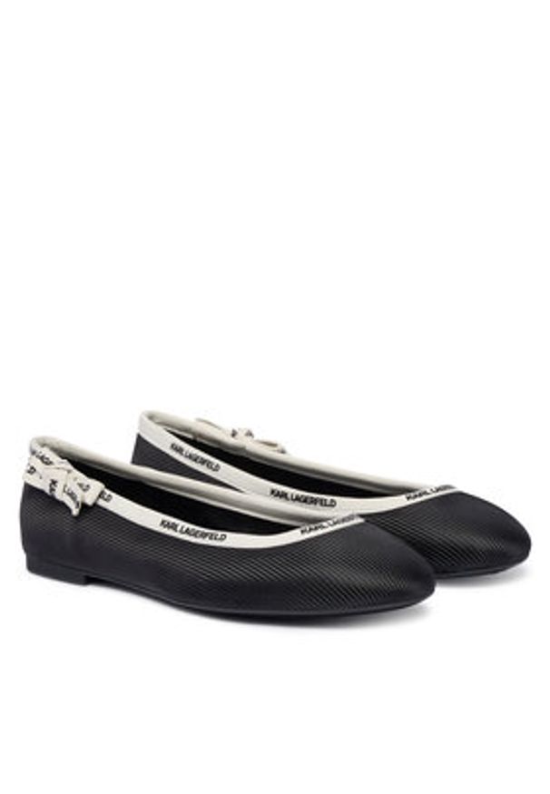 Karl Lagerfeld - KARL LAGERFELD Baleriny Karo KL40129 Czarny. Kolor: czarny. Materiał: skóra