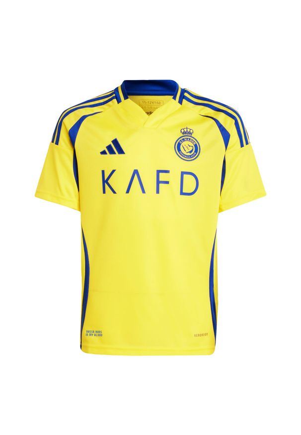 Adidas - Koszulka Al Nassr FC 24/25 Ronaldo Home Kids. Kolor: żółty, niebieski, wielokolorowy