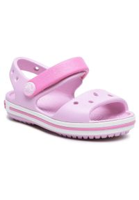 Buty do chodzenia niemowlęce Crocs Crocband Sandal Kids. Kolor: różowy. Materiał: syntetyk, materiał