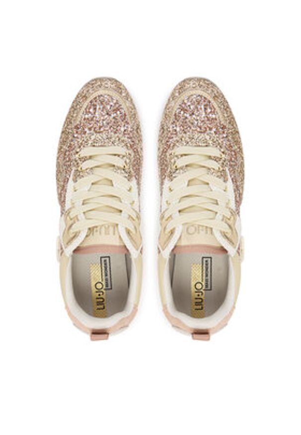 Liu Jo Sneakersy Maxi Wonder 01 BF5009 TX007 Złoty. Kolor: złoty. Materiał: skóra