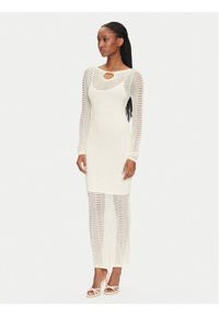 Marciano Guess Sukienka dzianinowa 5GGK45 5869Z Biały Regular Fit. Kolor: biały. Materiał: syntetyk