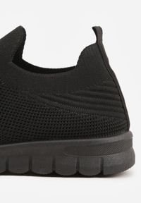 Born2be - Czarne Sznurowane Buty Sportowe Sneakersy z Siateczki Caeolea. Okazja: na co dzień. Kolor: czarny. Materiał: jeans. Sport: fitness, joga i pilates #7