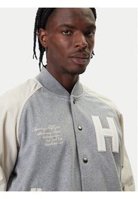 TOMMY HILFIGER - Tommy Hilfiger Kurtka bomber Mix Media Varsity MW0MW39684 Szary Regular Fit. Kolor: szary. Materiał: bawełna #5