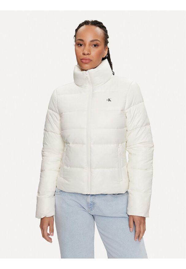 Calvin Klein Jeans Kurtka przejściowa J20J223580 Écru Slim Fit. Materiał: syntetyk