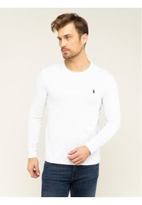 Polo Ralph Lauren Longsleeve Classics 710671468004 Biały Custom Slim Fit. Typ kołnierza: polo. Kolor: biały. Materiał: bawełna. Długość rękawa: długi rękaw