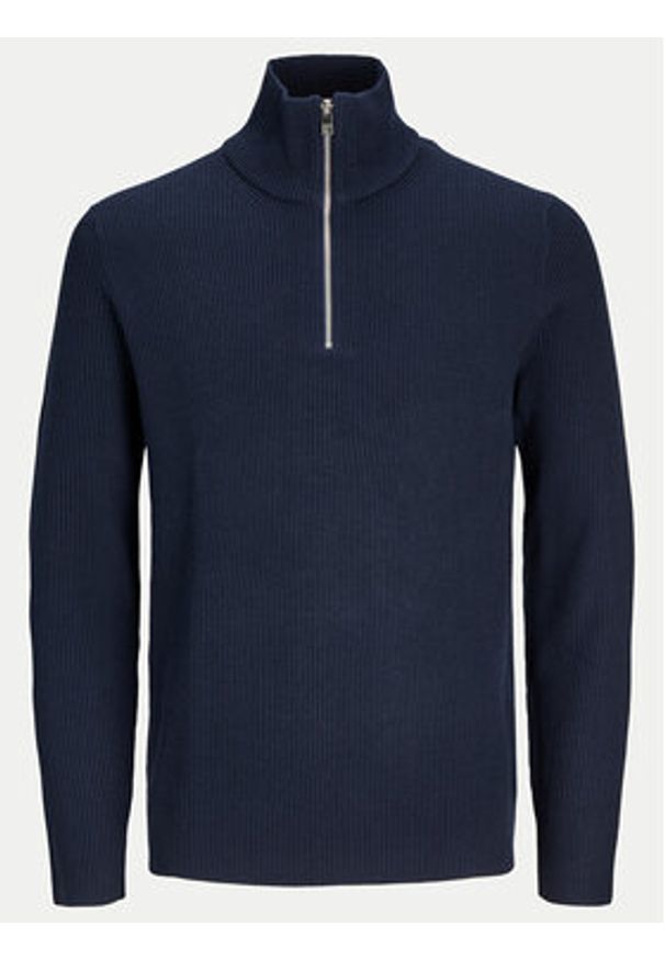 Jack & Jones - Jack&Jones Sweter Perfect 12257773 Granatowy Regular Fit. Kolor: niebieski. Materiał: bawełna