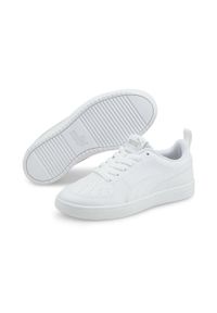 Buty do chodzenia dla dzieci Puma Rickie JR. Kolor: biały, wielokolorowy, szary. Materiał: materiał, syntetyk, tkanina. Sport: turystyka piesza