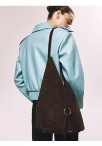 Reserved - Torebka hobo - ciemnobrązowy. Kolor: brązowy. Materiał: skórzane #1