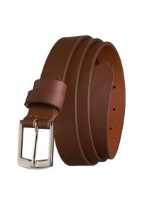 Skórzany, wąski pasek damski w brązowym kolorze ze srebrną, klasyczną klamrą Peterson PTN LTP-24 TAN-SILVER. Kolor: wielokolorowy, srebrny, brązowy. Materiał: skóra #1