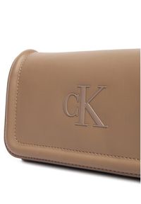Calvin Klein Torebka Bold Ck Flap Crossbody LV04F1027G Brązowy. Kolor: brązowy. Materiał: skórzane #3