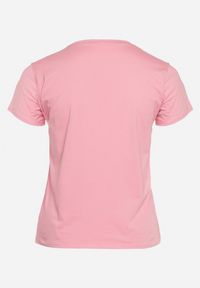 Born2be - Różowy Bawełniany T-shirt z Nadrukiem na Przodzie Galamella. Kolor: różowy. Materiał: bawełna. Wzór: nadruk #6