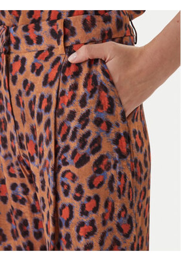 LOLA CASADEMUNT Spodnie palazzo MS2614002 Brązowy Wide Leg. Kolor: brązowy. Materiał: wiskoza