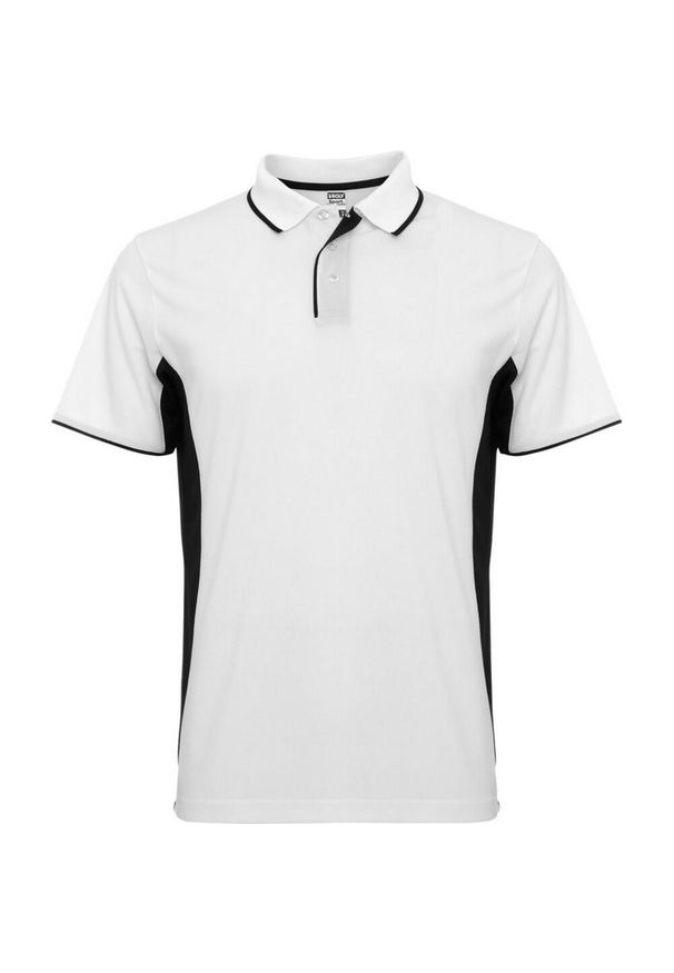ROLY - Sportowa Koszulka Polo Z Krótkim Rękawem Dla Dorosłych Unisex Montmelo. Typ kołnierza: polo. Kolor: czarny, biały, wielokolorowy. Długość rękawa: krótki rękaw. Długość: krótkie. Styl: sportowy