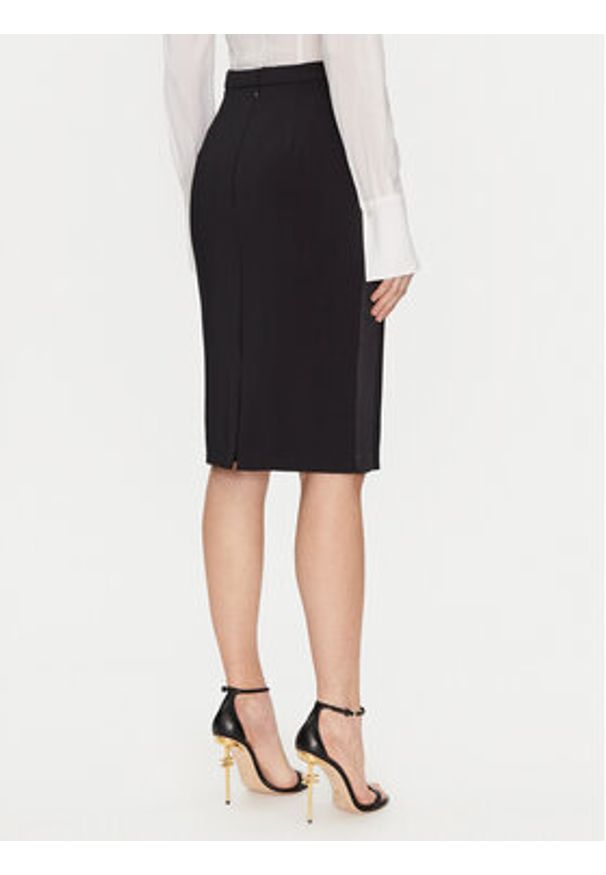 Elisabetta Franchi Spódnica ołówkowa GO-099-51E2-V260 Czarny Regular Fit. Kolor: czarny. Materiał: syntetyk