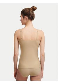 Chantelle Top Soft Stretch C10620 Beżowy Slim Fit. Kolor: beżowy. Materiał: syntetyk #6