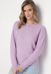 Born2be - Jasnofioletowy Klasyczny Sweter z Długim Rękawem Darissa. Kolor: fioletowy. Długość rękawa: długi rękaw. Długość: długie. Sezon: jesień, zima. Styl: klasyczny #3