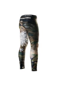 EXTREME HOBBY - Legginsy sportowe męskie POLSKA camo. Kolor: brązowy, wielokolorowy, zielony. Materiał: elastan, poliester