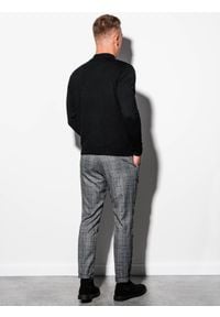 Ombre Clothing - Sweter męski z półgolfem o gładkiej strukturze - czarny V1 E178 - XXL. Kolor: czarny. Materiał: nylon, wiskoza. Wzór: gładki #7
