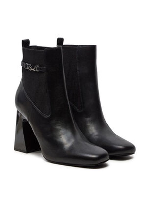Karl Lagerfeld - KARL LAGERFELD Botki Astra Nova KL33160 Czarny. Kolor: czarny. Materiał: skóra