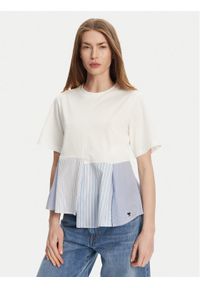 Weekend Max Mara T-Shirt Bird 2515941102 Biały Relaxed Fit. Kolor: biały. Materiał: bawełna
