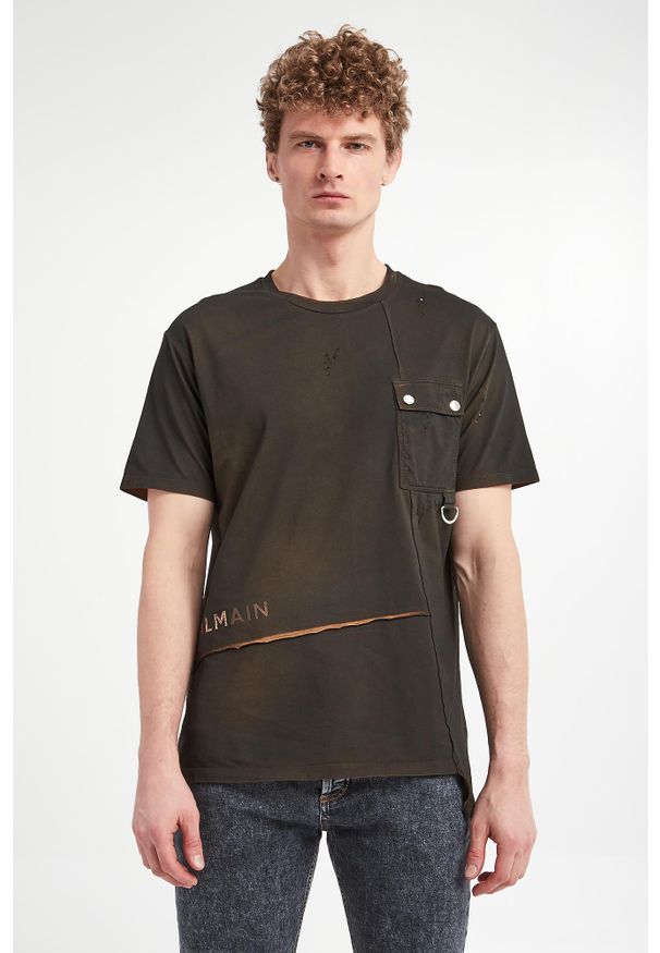 Balmain - T-shirt męski BALMAIN. Materiał: bawełna. Wzór: nadruk