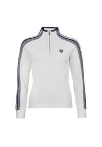 PEAK MOUNTAIN - Bardzowy golf 1/2 zamek damski Peak Mountain Adomino. Typ kołnierza: golf. Kolor: beżowy, wielokolorowy, biały. Sport: golf #1