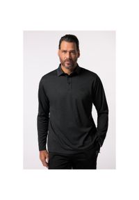 JAY-PI - Męska Koszulka polo z długim rękawem trekkingowa QuickDry do 7 XL. Typ kołnierza: polo. Kolekcja: plus size. Kolor: czarny. Materiał: poliester, materiał. Długość rękawa: długi rękaw. Długość: długie