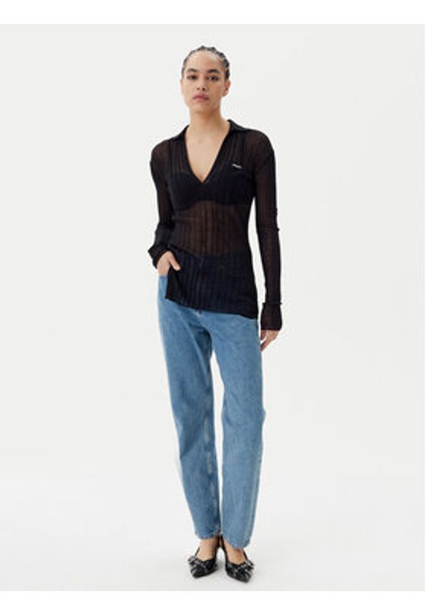 Pinko - PINKO Bluzka Rex Ford Polo 105151 A2LS Czarny Slim Fit. Typ kołnierza: polo. Kolor: czarny. Materiał: bawełna