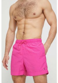TOMMY HILFIGER - Tommy Hilfiger szorty kąpielowe kolor różowy. Kolor: różowy. Materiał: tkanina, poliamid
