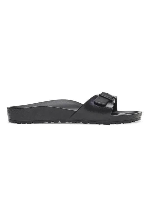 Birkenstock - BIRKENSTOCK Madrid EVA Black Klapki damskie. Okazja: na co dzień, na plażę. Kolor: czarny. Materiał: materiał. Sezon: lato. Styl: elegancki, casual