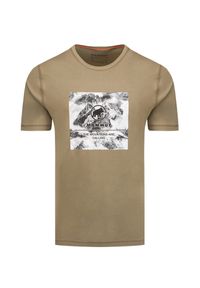 Mammut - T-shirt MAMMUT MAMMUT GRAPHIC. Kolor: brązowy, wielokolorowy, beżowy. Materiał: włókno, bawełna