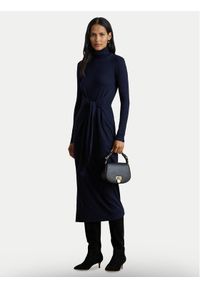 Lauren Ralph Lauren - LAUREN RALPH LAUREN Sukienka dzianinowa 200980028001 Granatowy Slim Fit. Kolor: niebieski. Materiał: bawełna #1