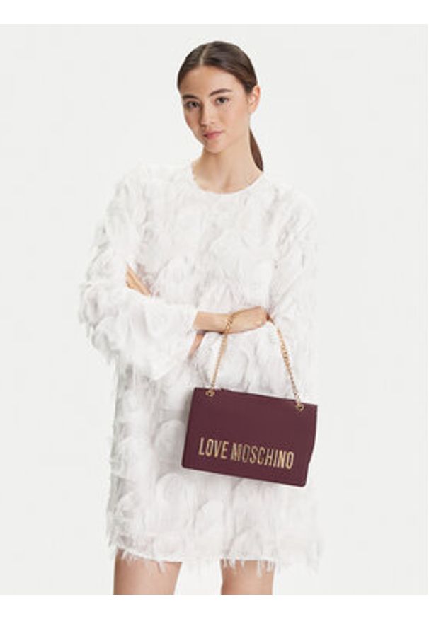 Love Moschino - LOVE MOSCHINO Torebka JC4192PP1NKD0552 Bordowy. Kolor: czerwony. Materiał: skórzane