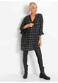 bonprix - Długa bluzka. Typ kołnierza: dekolt w serek. Kolor: czarny. Długość: długie. Styl: elegancki #2