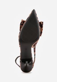 Born2be - Panterkowe Sandały na Obcasie Vices z Ozdobną Kokardką Florozia. Okazja: na ślub cywilny, na wesele. Zapięcie: bez zapięcia. Obcas: na obcasie. Styl: elegancki, klasyczny. Wysokość obcasa: średni #3