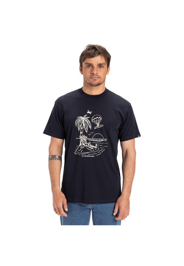 Quiksilver - Koszulka z krótkim rękawem dla Mężczyzn EV TUNED OUT Czarny. Kolor: niebieski. Materiał: materiał, bawełna. Długość rękawa: krótki rękaw. Długość: krótkie. Wzór: nadruk