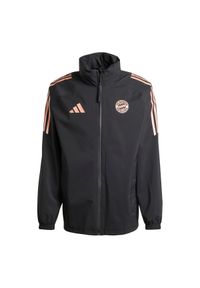 Adidas - Kurtka wodoodporna Bayern Munich Tiro 2024/25. Kolor: czarny. Sport: piłka nożna