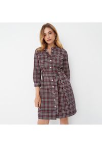 Mohito - Koszulowa sukienka mini - Beżowy. Kolor: beżowy. Typ sukienki: koszulowe. Długość: mini