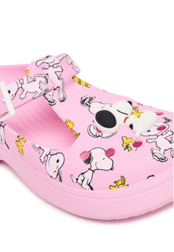 Crocs Klapki Peanuts Mary Jane Clog 211130 Różowy. Kolor: różowy