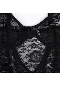 Intica - Gorset koronkowy z regulowanymi paskami na romantyczne wieczory Maliyah. Kolor: czerwony. Materiał: koronka. Wzór: paski, koronka #2