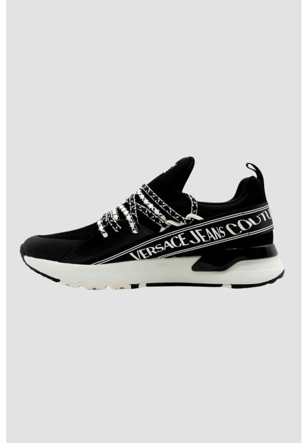 Versace Jeans Couture - VERSACE JEANS COUTURE Czarne sneakersy męskie Fondo Dynamic Dis. Sa3, Rozmiar 43. Kolor: czarny