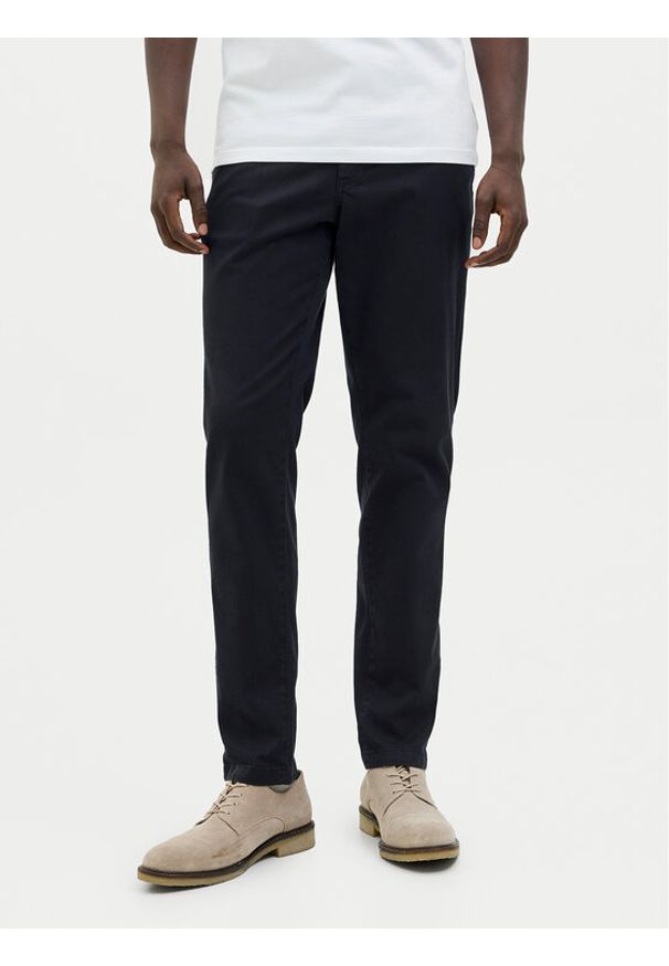 Jack & Jones Chinosy Marco Arthur 12260904 Granatowy Slim Fit. Kolor: niebieski. Materiał: bawełna