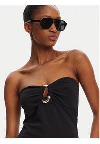 Patrizia Pepe Top 2M4460/J129-K103 Czarny Regular Fit. Kolor: czarny. Materiał: syntetyk
