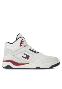 Tommy Jeans Sneakersy Tjm Basket Mid Top EM0EM01318 Biały. Kolor: biały. Materiał: skóra