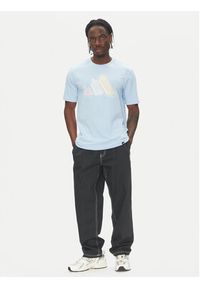 Adidas - adidas T-Shirt Lounge Ice Graphic JJ4019 Niebieski Regular Fit. Kolor: niebieski. Materiał: bawełna #5