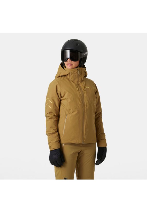 Damska kurtka narciarska Helly Hansen Alphelia Infinity. Kolor: brązowy. Sezon: zima. Sport: narciarstwo