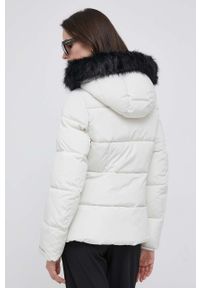 Calvin Klein Jeans kurtka damska kolor beżowy zimowa. Kolor: beżowy. Materiał: futro, włókno. Sezon: zima #4